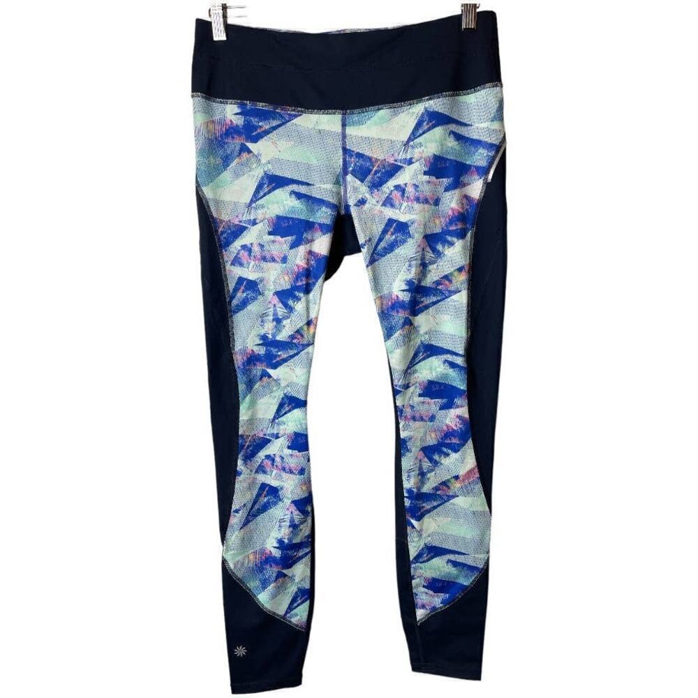 Athleta Navy Blue Printed Leggings Women's Size M